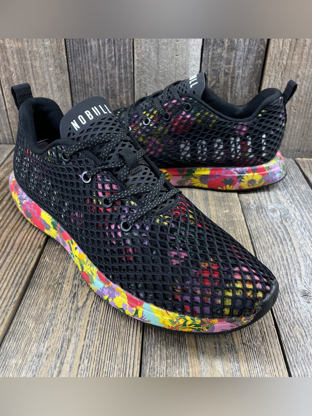 NOBULL Mesh Runner Tropical Floral Training Athleisure Shoes Women Sz 11 Sneaker